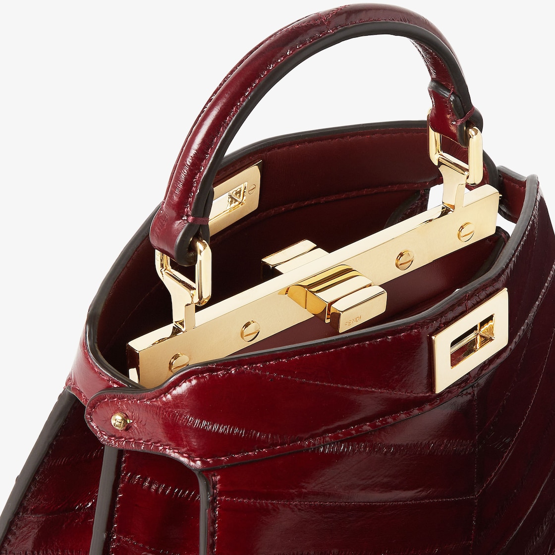 FENDI Peekaboo ISeeU Petite Burgundy inlaid hagfish leather bag - Image 3